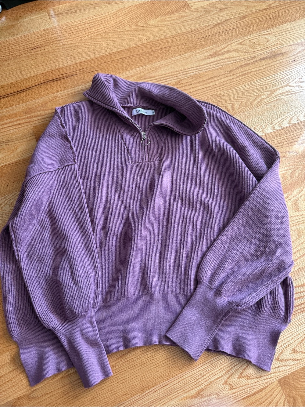 Quarter-Zip Knit Sweater in Lavender Purple - Men